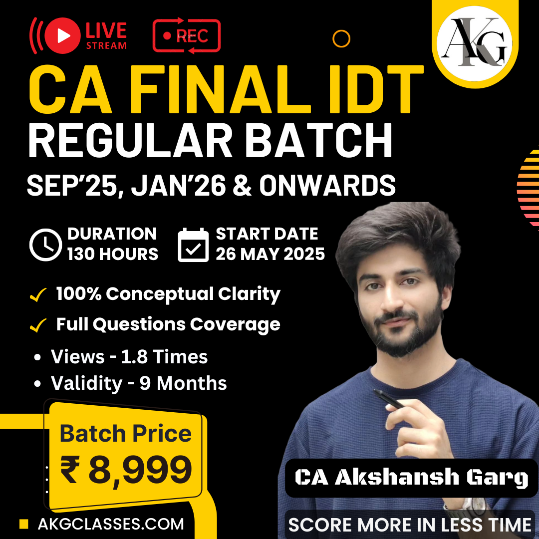 IDT Regular Batch For Sep'25/Jan'26 & Onwards (Live+Recorded Batch)